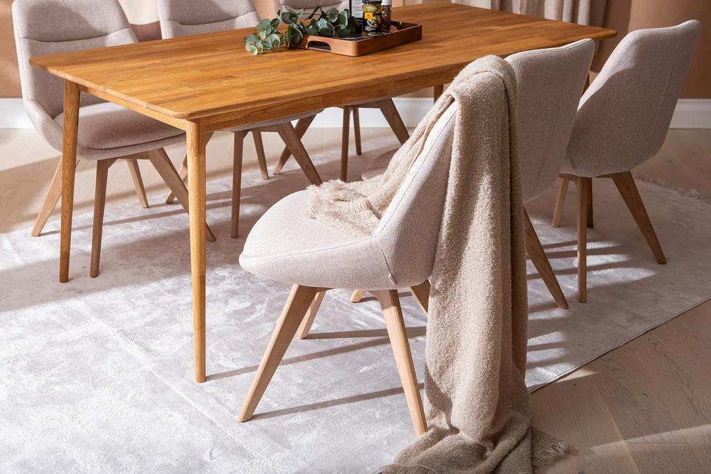 Ekholm & Everly söögilauakomplekt 190x95cm kuuele, natural tamm/liiv