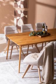 Pisipilt: Ekholm & Everly söögilauakomplekt 190x95cm kuuele, natural tamm/liiv