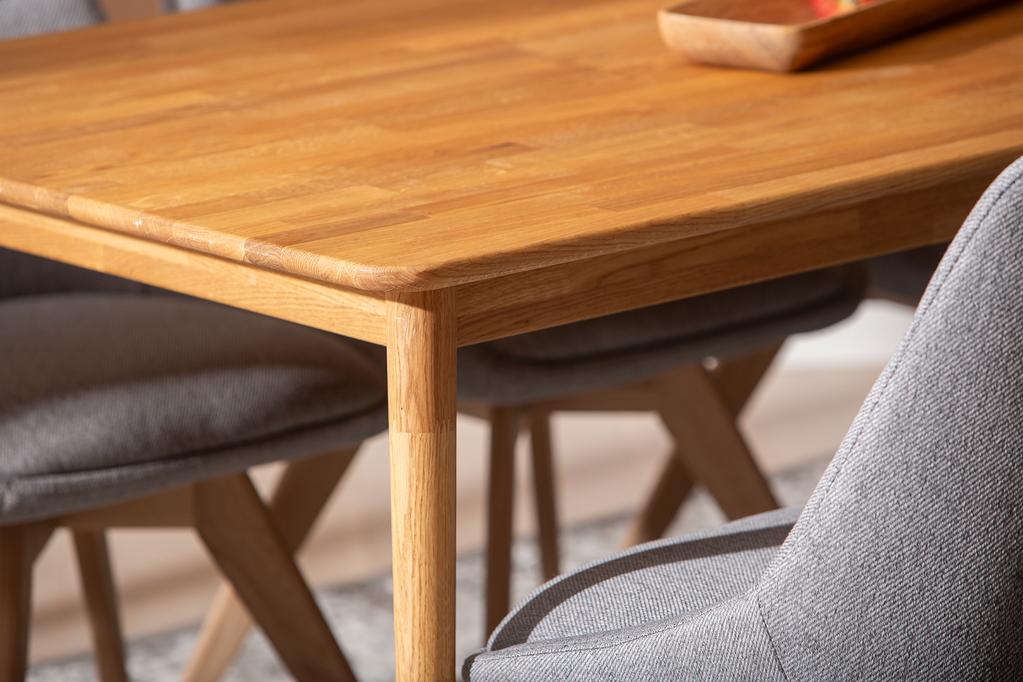 Ekholm & Everly söögilauakomplekt 190x95cm kuuele, natural tamm/liiv