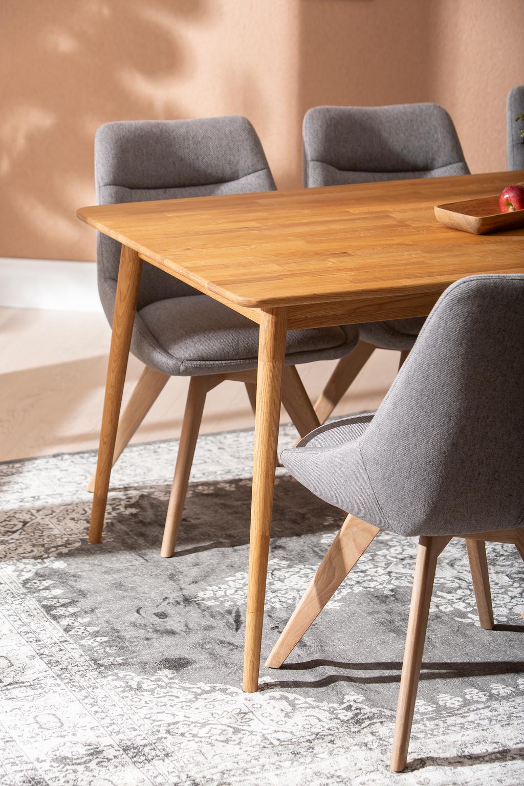 Ekholm & Everly söögilauakomplekt 190x95cm kuuele, natural tamm/liiv