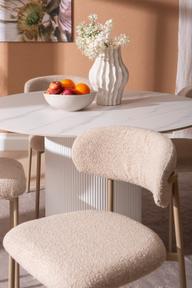 Pisipilt: Kalida & Bow söögilauakomplekt ümar 120cm neljale, valge/khaki