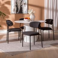 Pisipilt: Kalida & Bow söögilauakomplekt ümar 120cm neljale, valge/must