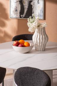 Pisipilt: Kalida & Bow söögilauakomplekt ümar 120cm neljale, valge/must