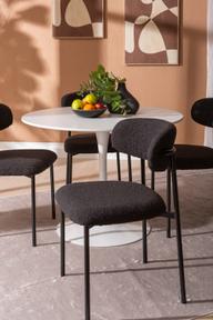 Pisipilt: Apollo & Bow söögilauakomplekt ümar 100cm neljale, valge/must