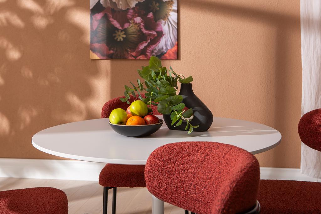 Apollo & Bow söögilauakomplekt ümar 100cm neljale, valge/punane