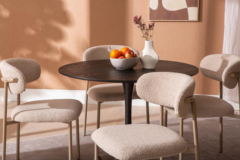 Apollo & Bow söögilauakomplekt ümar 100cm neljale, must/khaki