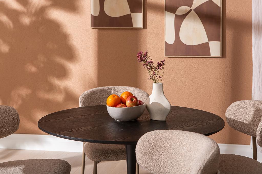 Apollo & Bow söögilauakomplekt ümar 100cm neljale, must/khaki