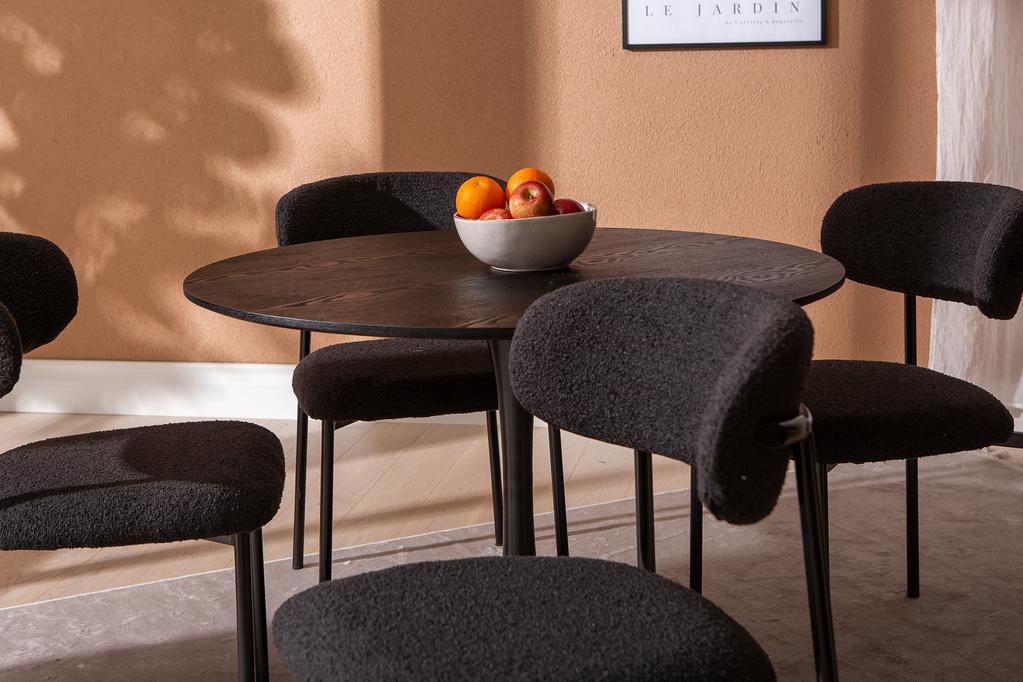 Apollo & Bow söögilauakomplekt ümar 100cm neljale, must/must