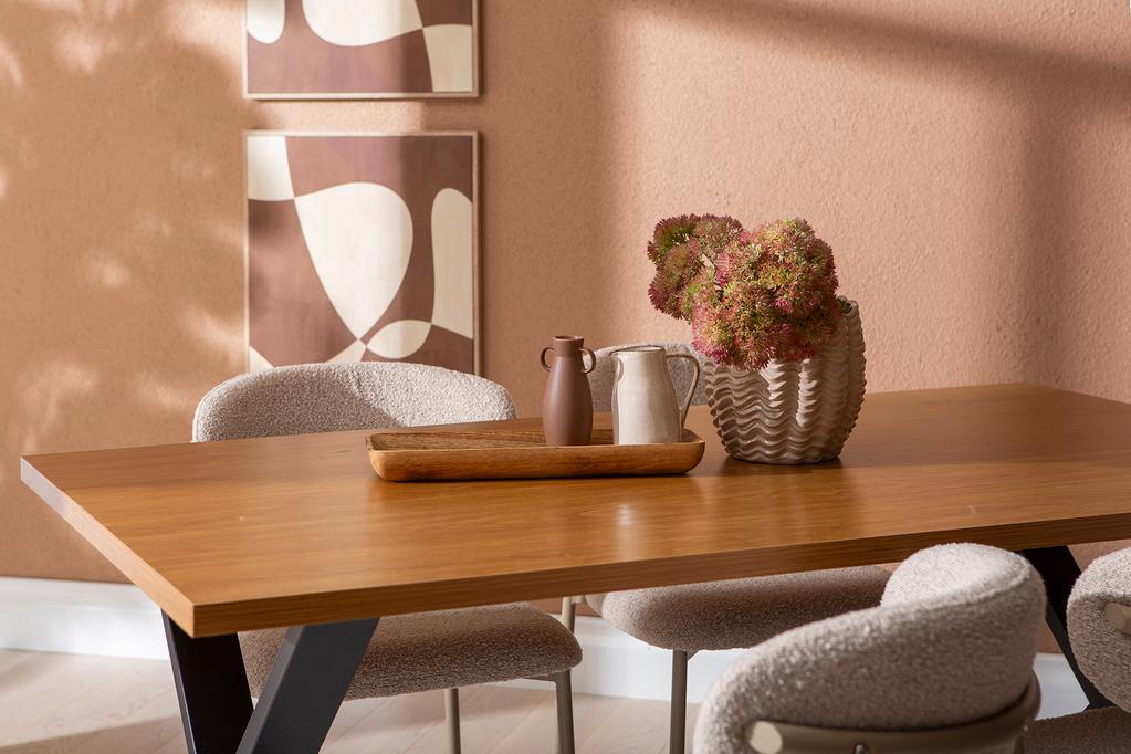 Cenni & Bow söögilauakomplekt 160x90cm neljale, tamm (melamiin) / khaki