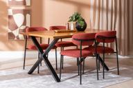 Pisipilt: Cenni & Bow söögilauakomplekt 160x90cm neljale, tamm (melamiin) / punane