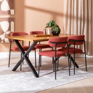 Pisipilt: Cenni & Bow söögilauakomplekt 160x90cm neljale, tamm (melamiin) / punane