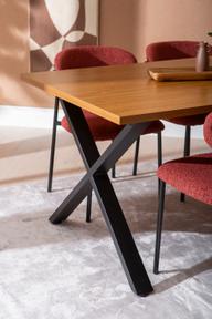 Pisipilt: Cenni & Bow söögilauakomplekt 160x90cm neljale, tamm (melamiin) / punane