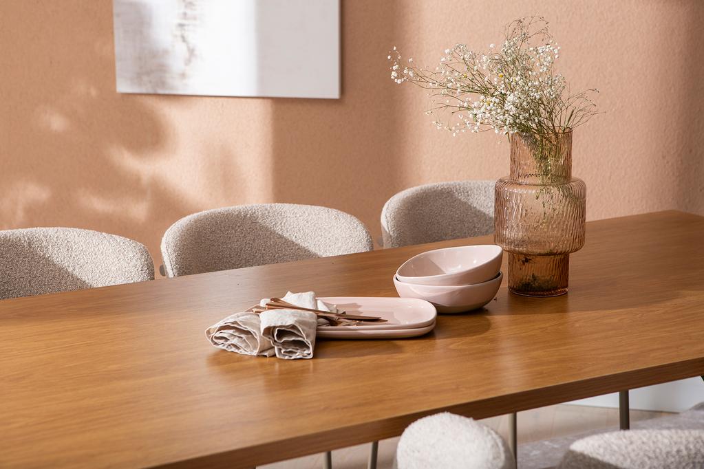 Cenni & Bow söögilauakomplekt 190x90cm kuuele, tamm (melamiin) / khaki