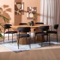 Pisipilt: Metz & Bow söögilauakomplekt ovaalne/pikendatav 120/160/200x120cm kuuele, spoonitud natural tamm / must