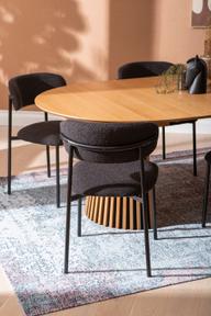 Pisipilt: Metz & Bow söögilauakomplekt ovaalne/pikendatav 120/160/200x120cm kuuele, spoonitud natural tamm / must