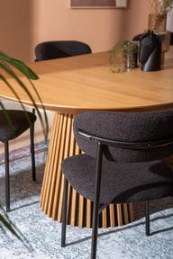 Pisipilt: Metz & Bow söögilauakomplekt ovaalne/pikendatav 120/160/200x120cm kuuele, spoonitud natural tamm / must