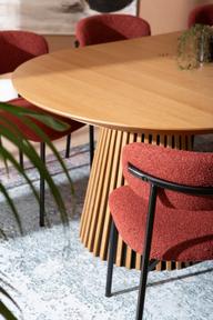 Pisipilt: Metz & Bow söögilauakomplekt ovaalne/pikendatav 120/160/200x120cm kuuele, spoonitud natural tamm / punane