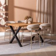 Pisipilt: Isla & Bow söögilauakomplekt 140x95 neljale x-jalg, õlitatud tamm / khaki