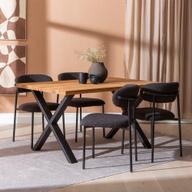 Pisipilt: Isla & Bow söögilauakomplekt 140x95 neljale x-jalg, õlitatud tamm / must