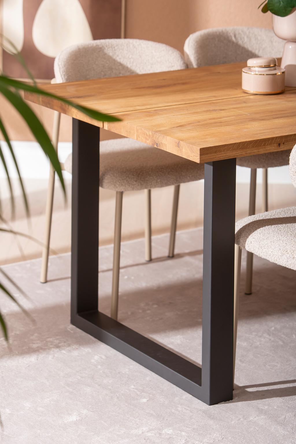 Isla & Bow söögilauakomplekt 140x95 neljale u-jalg, õlitatud tamm / khaki