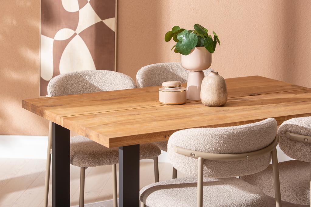 Isla & Bow söögilauakomplekt 140x95 neljale u-jalg, õlitatud tamm / khaki