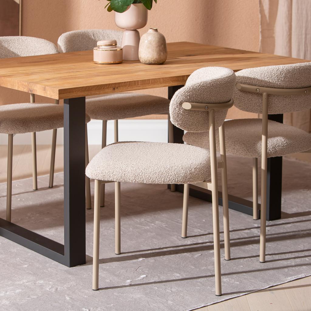 Isla & Bow söögilauakomplekt 140x95 neljale u-jalg, õlitatud tamm / khaki