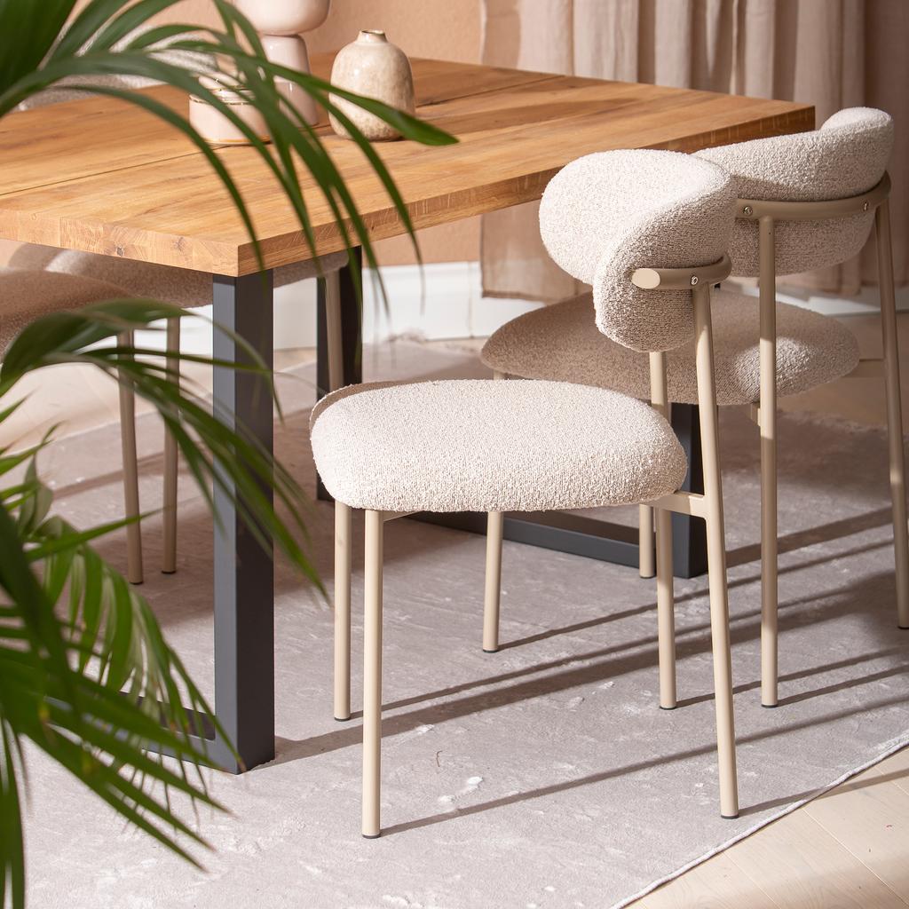 Isla & Bow söögilauakomplekt 140x95 neljale u-jalg, õlitatud tamm / khaki