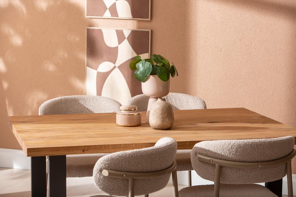 Isla & Bow söögilauakomplekt 140x95 neljale u-jalg, õlitatud tamm / khaki