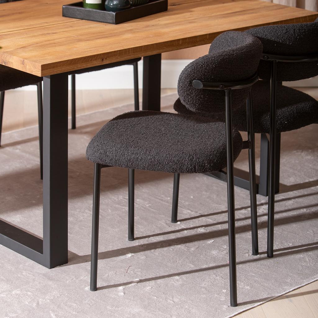 Isla & Bow söögilauakomplekt 140x95 neljale u-jalg, õlitatud tamm / must