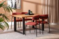 Pisipilt: Isla & Bow söögilauakomplekt 140x95 neljale u-jalg, õlitatud tamm / punane