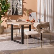 Pisipilt: Estelle & Bow söögilauakomplekt 140x95 neljale u-jalg, whitewash tamm / khaki