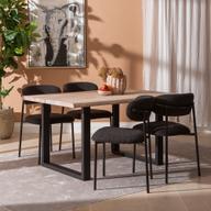 Pisipilt: Estelle & Bow söögilauakomplekt 140x95 neljale u-jalg, whitewash tamm / must