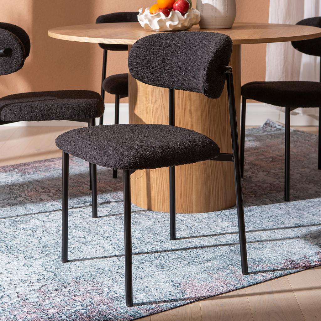 Rotondo & Bow söögilauakomplekt ümar 120cm neljale, natural saarni / must