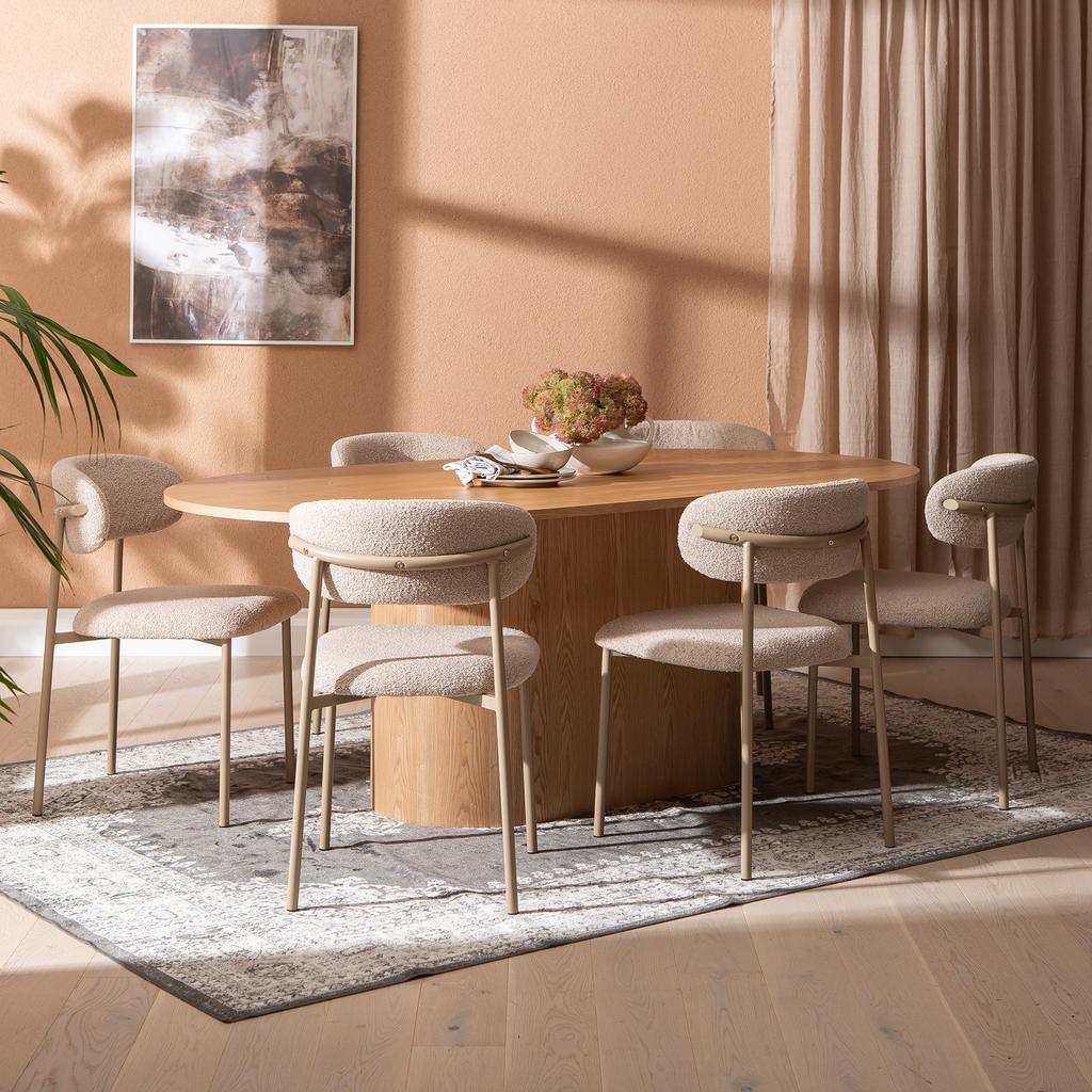 Rotondo & Bow söögilauakomplekt ovaalne 200x110cm kuuele, saarespoon/tamm/khaki