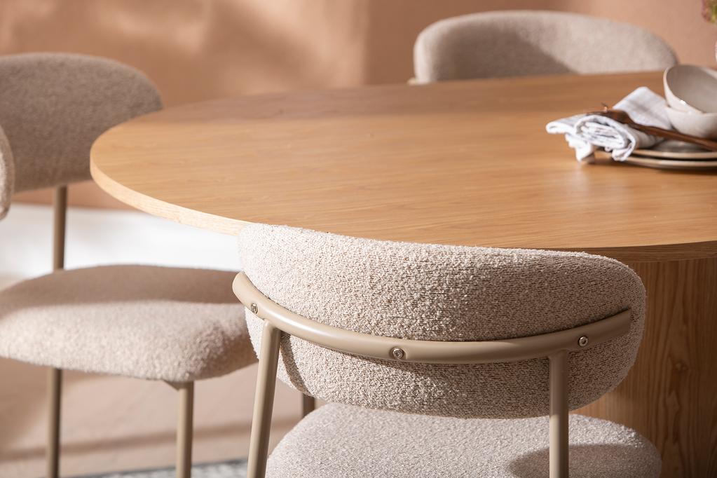 Rotondo & Bow söögilauakomplekt ovaalne 200x110cm kuuele, saarespoon/tamm/khaki