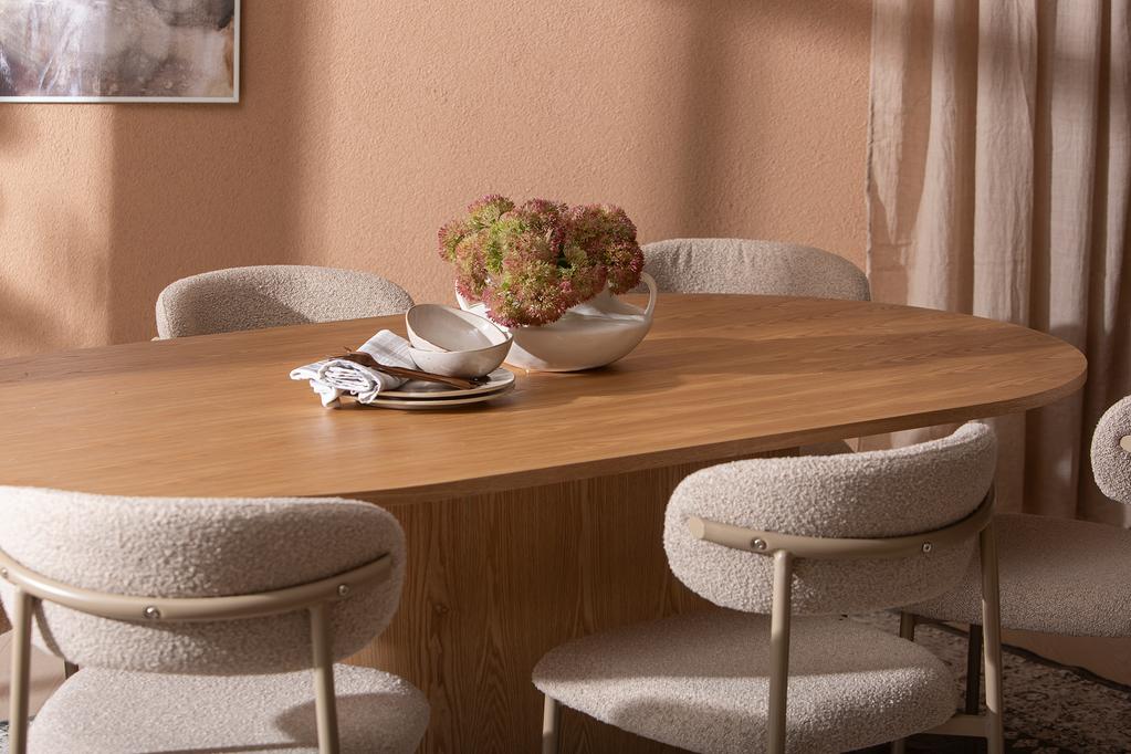 Rotondo & Bow söögilauakomplekt ovaalne 200x110cm kuuele, saarespoon/tamm/khaki