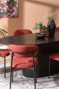 Pisipilt: Rotondo & Bow söögilauakomplekt ovaalne 200x100cm kuuele, must saarespoon/tamm/punane