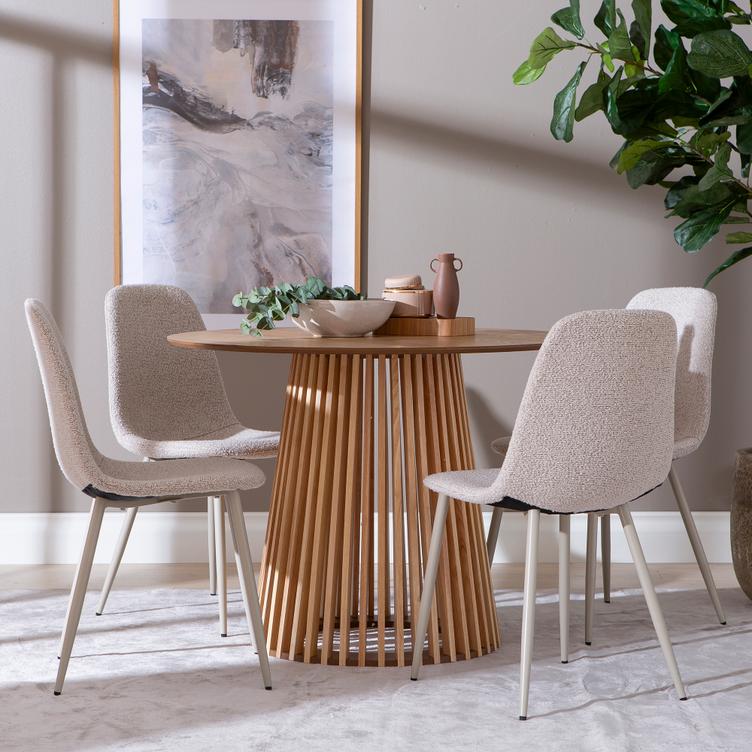 Lyon & Maria söögilauakomplekt ümar 100cm neljale