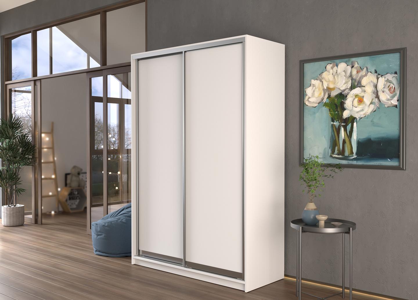 Sandy lükandustega kapp 150/60/220 cm + 2 mööbliplaadist ust