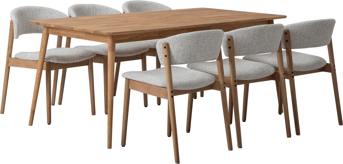 Ekholm & Niela söögilauakomplekt kuuele, natural tamm