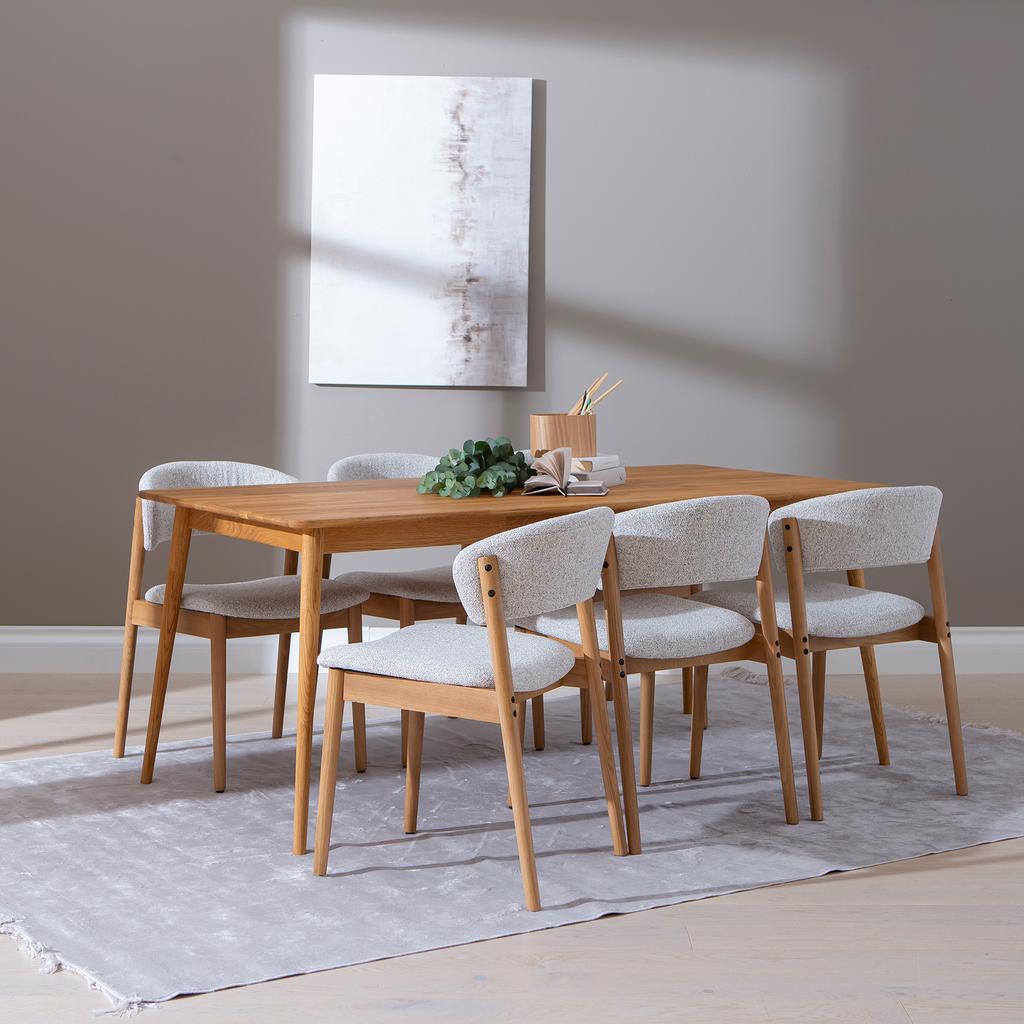 Ekholm & Niela söögilauakomplekt kuuele, natural tamm