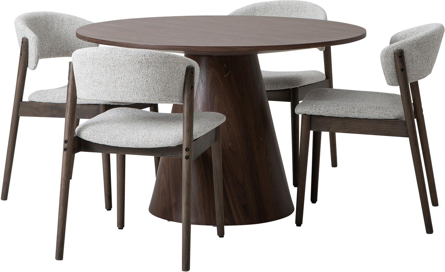 Islet & Niela ümar söögilauakomplekt neljale, smoked-tamm