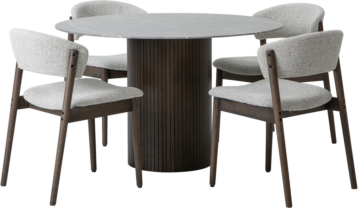 Austin & Niela ümar söögilauakomplekt neljale, smoked-tamm