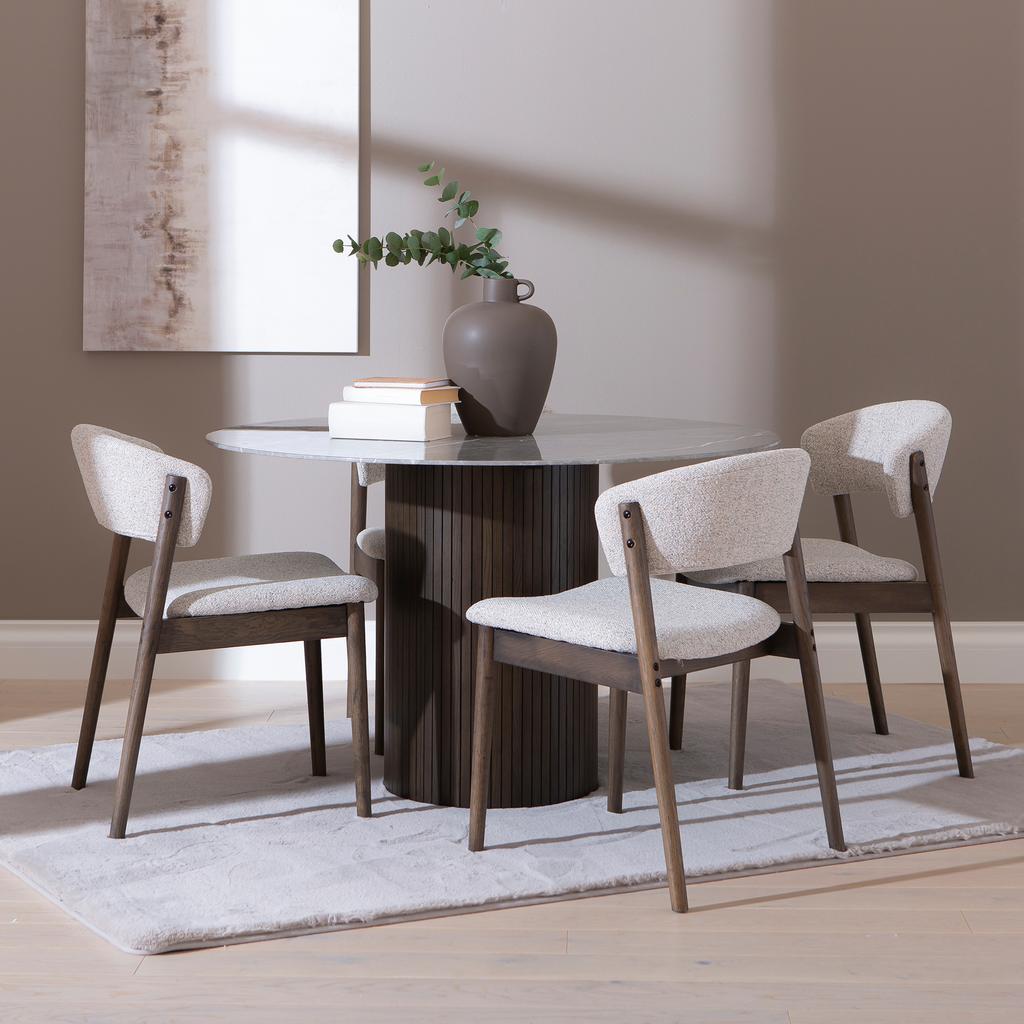 Austin & Niela ümar söögilauakomplekt neljale, smoked-tamm