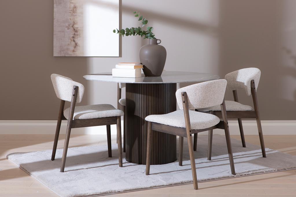 Austin & Niela ümar söögilauakomplekt neljale, smoked-tamm