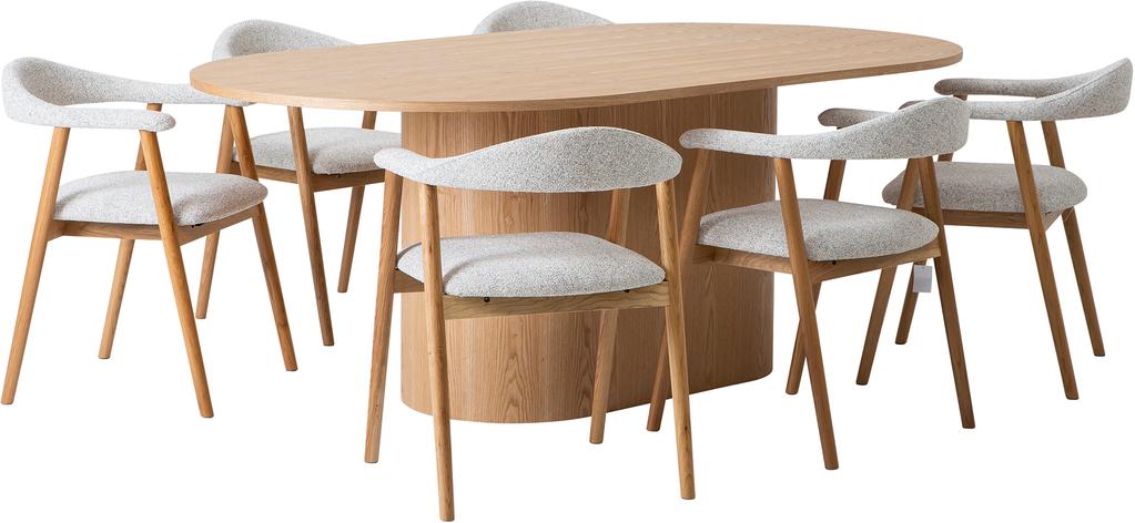 Rotondo & Nicola söögilauakomplekt kuuele, ovaalne, 200x110 cm tamm