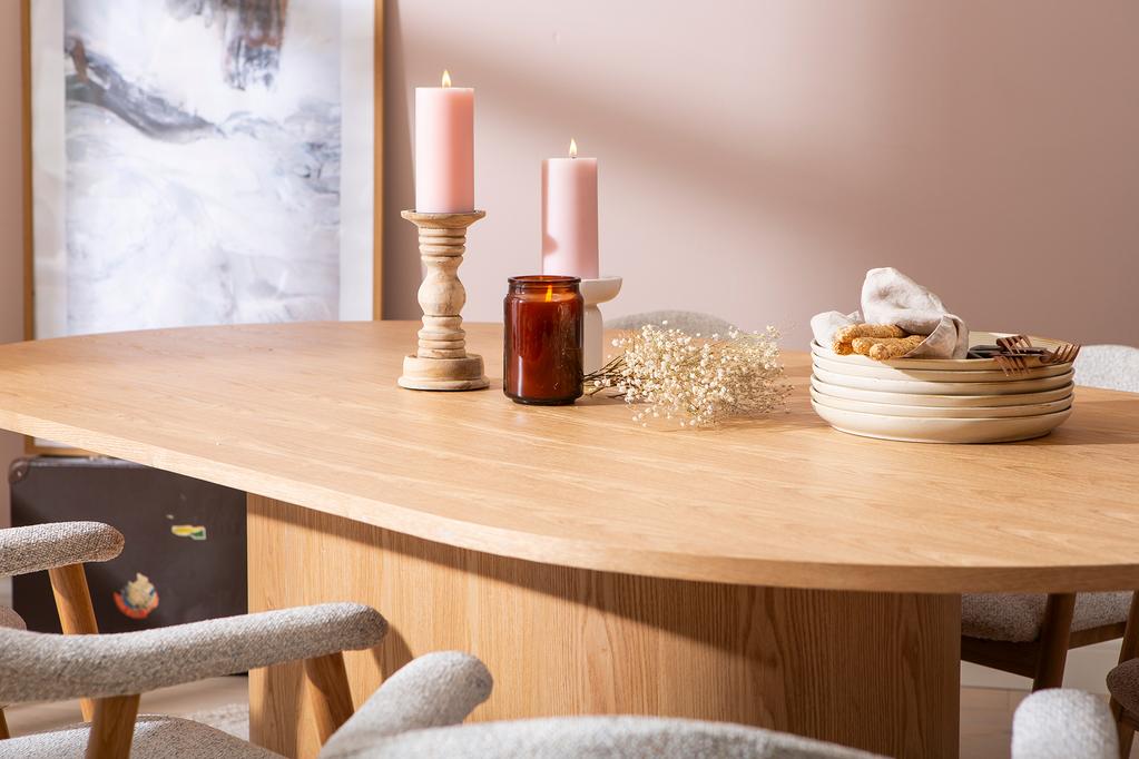 Rotondo & Nicola söögilauakomplekt kuuele, ovaalne, 200x110 cm tamm