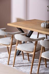 Pisipilt: Estelle & Nicola söögilauakomplekt 190x95cm kuuele, õlitatud tamm/must