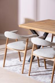 Pisipilt: Estelle & Nicola söögilauakomplekt 190x95cm kuuele, õlitatud tamm/must