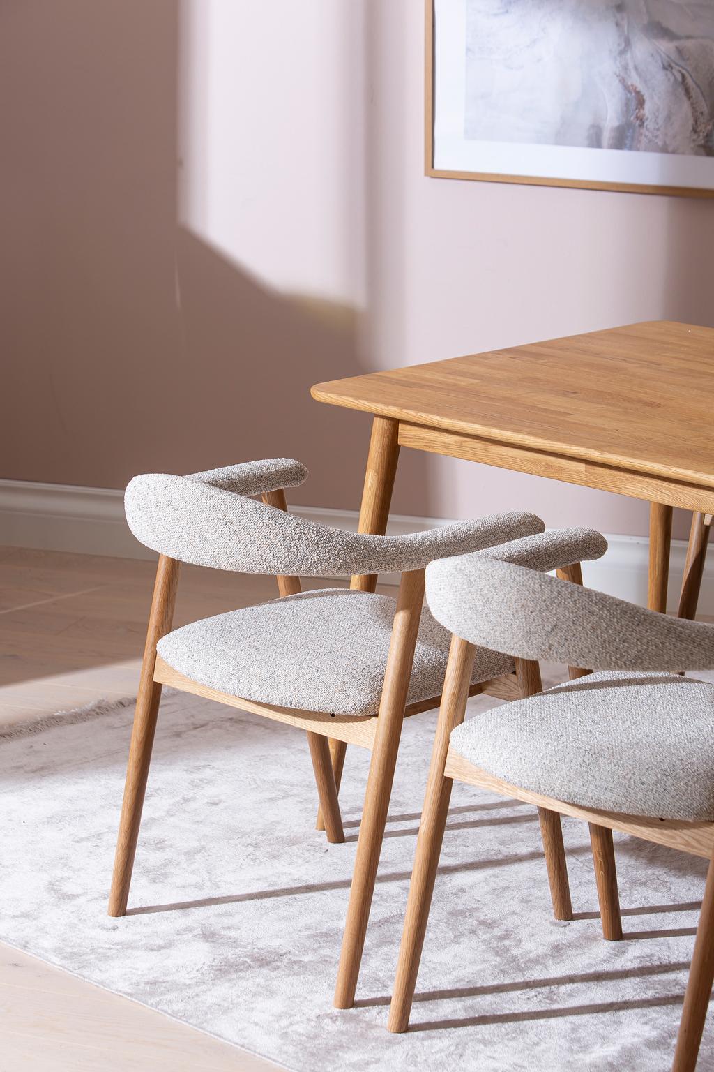 Ekholm & Nicola söögilauakomplekt 180x90cm kuuele, natural tamm